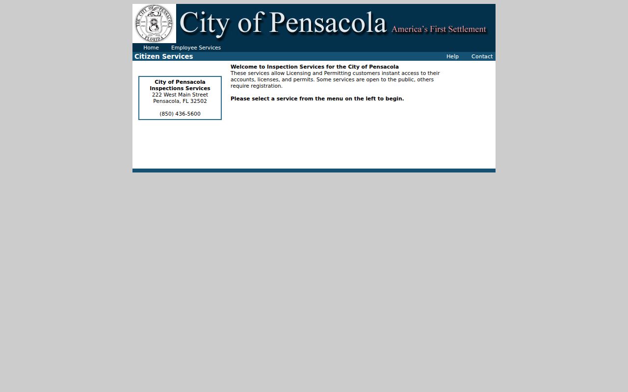 Escambia County street directory Pensacola permit search