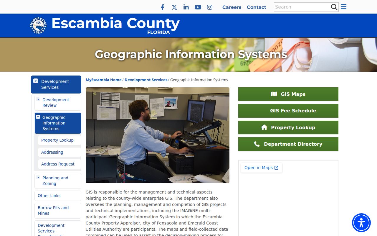 Escambia County street directory GIS and address assignment